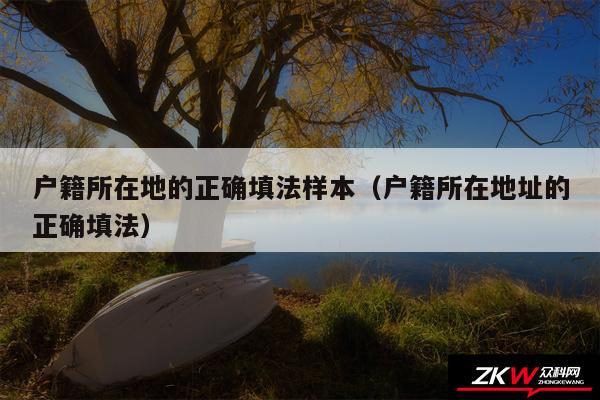户籍所在地的正确填法样本以及户籍所在地址的正确填法