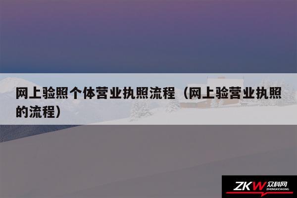 网上验照个体营业执照流程以及网上验营业执照的流程