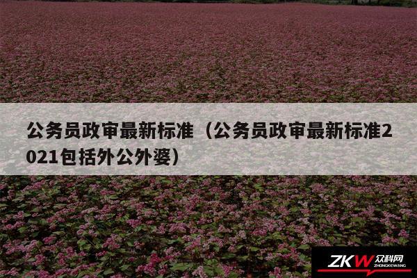公务员政审最新标准以及公务员政审最新标准2024包括外公外婆