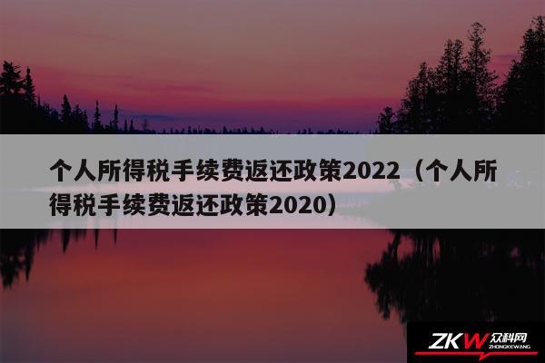 个人所得税手续费返还政策2024以及个人所得税手续费返还政策2020