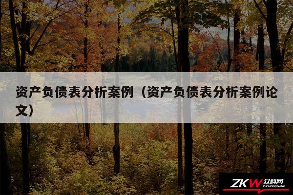 资产负债表分析案例以及资产负债表分析案例论文