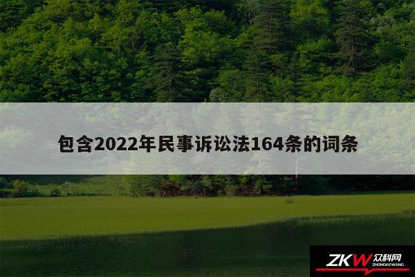 包含2024年民事诉讼法164条的词条