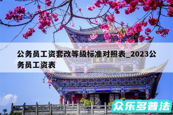 公务员工资套改等级标准对照表_2024公务员工资表