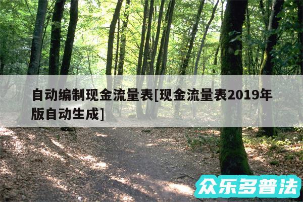 自动编制现金流量表及现金流量表2019年版自动生成