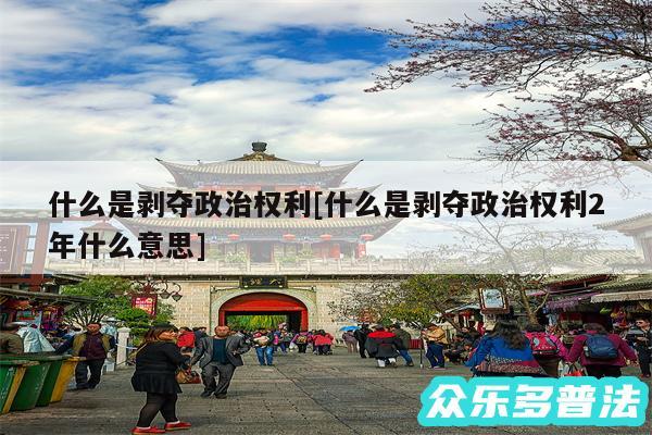 什么是剥夺政治权利及什么是剥夺政治权利2年什么意思