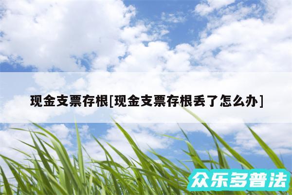 现金支票存根及现金支票存根丢了怎么办