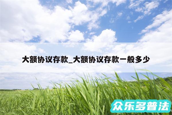 大额协议存款_大额协议存款一般多少