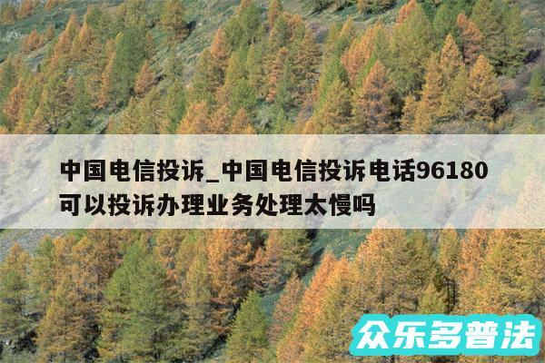 中国电信投诉_中国电信投诉电话96180可以投诉办理业务处理太慢吗