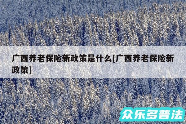 广西养老保险新政策是什么及广西养老保险新政策