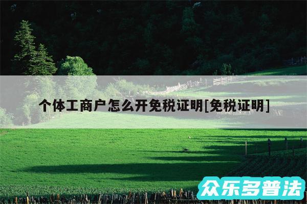 个体工商户怎么开免税证明及免税证明