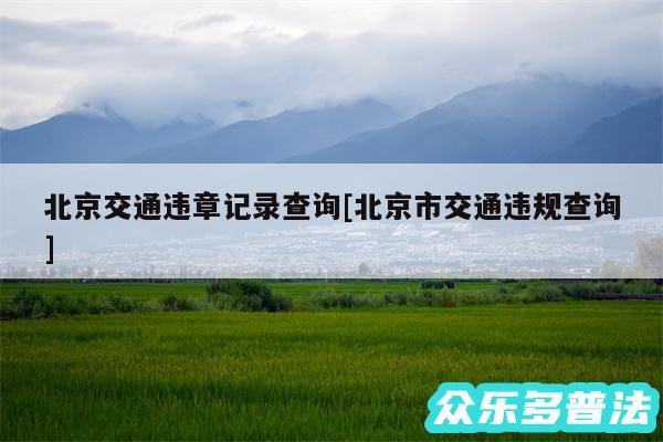 北京交通违章记录查询及北京市交通违规查询