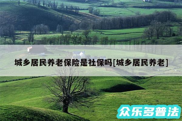 城乡居民养老保险是社保吗及城乡居民养老