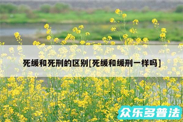 死缓和死刑的区别及死缓和缓刑一样吗