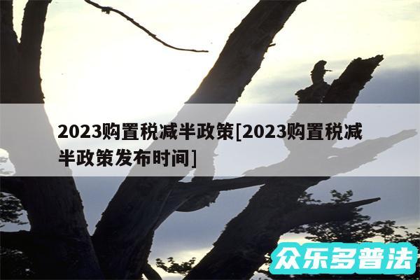 2024购置税减半政策及2024购置税减半政策发布时间