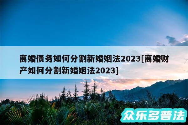 离婚债务如何分割新婚姻法2024及离婚财产如何分割新婚姻法2024