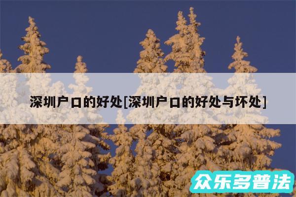 深圳户口的好处及深圳户口的好处与坏处