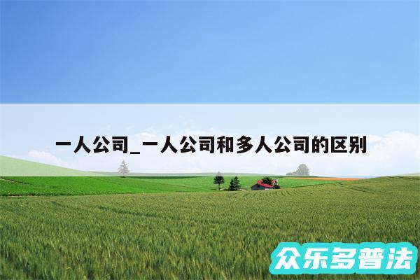 一人公司_一人公司和多人公司的区别