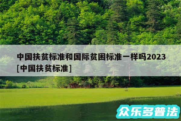 中国扶贫标准和国际贫困标准一样吗2024
及中国扶贫标准