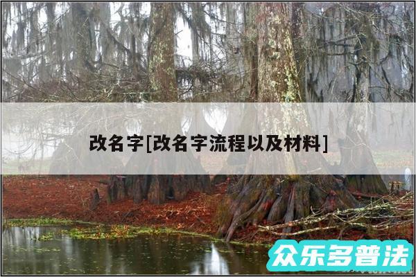 改名字及改名字流程以及材料