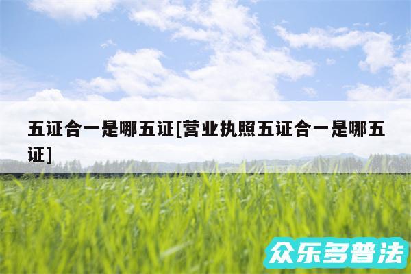 五证合一是哪五证及营业执照五证合一是哪五证