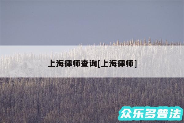上海律师查询及上海律师