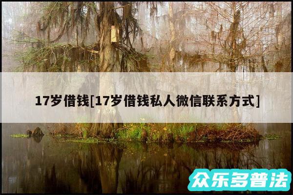 17岁借钱及17岁借钱私人微信联系方式