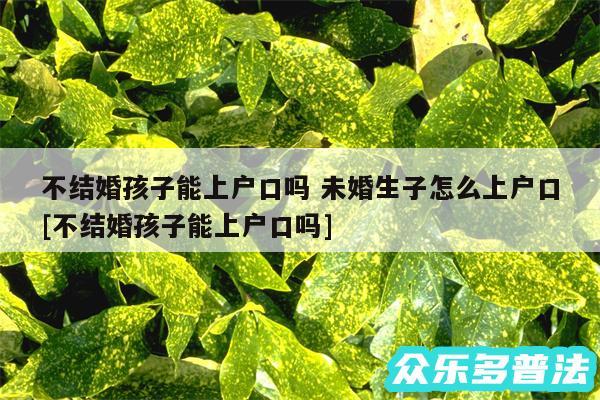 不结婚孩子能上户口吗 未婚生子怎么上户口及不结婚孩子能上户口吗