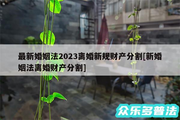 最新婚姻法2024离婚新规财产分割及新婚姻法离婚财产分割