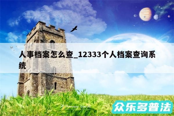 人事档案怎么查_12333个人档案查询系统