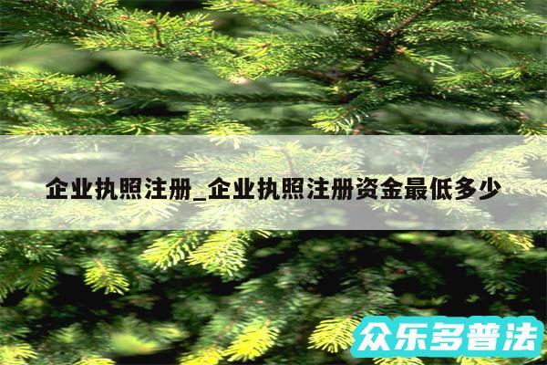 企业执照注册_企业执照注册资金最低多少