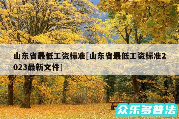 山东省最低工资标准及山东省最低工资标准2024最新文件