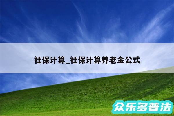 社保计算_社保计算养老金公式