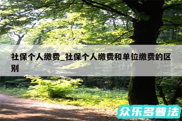 社保个人缴费_社保个人缴费和单位缴费的区别