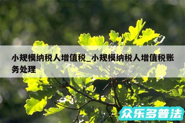 小规模纳税人增值税_小规模纳税人增值税账务处理