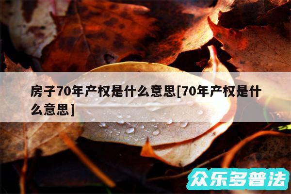 房子70年产权是什么意思及70年产权是什么意思