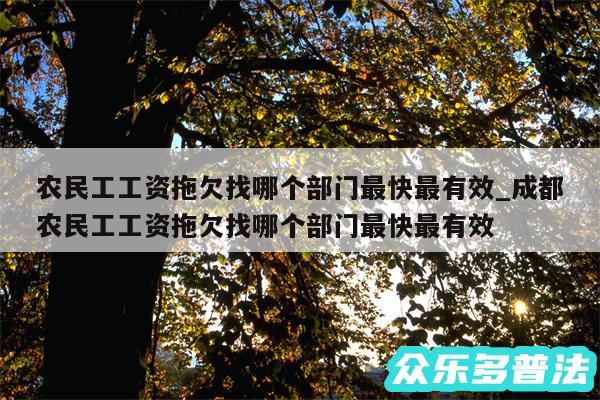 农民工工资拖欠找哪个部门最快最有效_成都农民工工资拖欠找哪个部门最快最有效