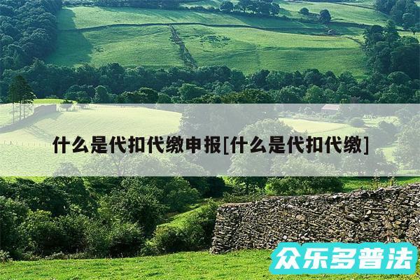 什么是代扣代缴申报及什么是代扣代缴