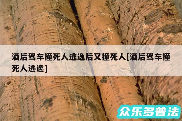 酒后驾车撞死人逃逸后又撞死人及酒后驾车撞死人逃逸