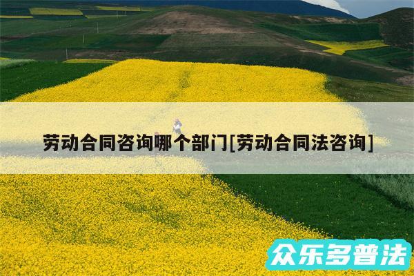 劳动合同咨询哪个部门及劳动合同法咨询