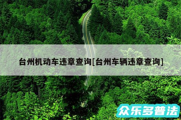 台州机动车违章查询及台州车辆违章查询