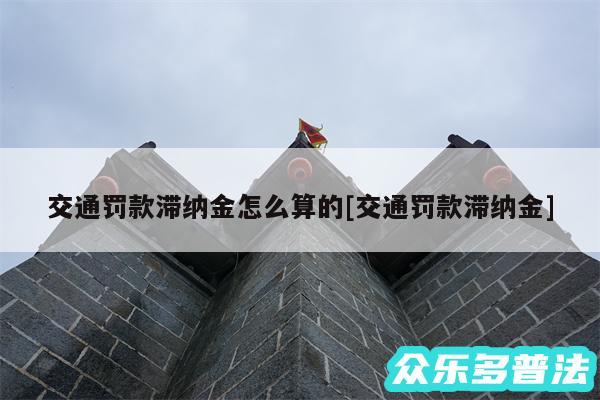 交通罚款滞纳金怎么算的及交通罚款滞纳金