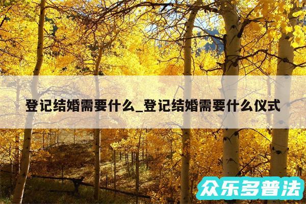 登记结婚需要什么_登记结婚需要什么仪式