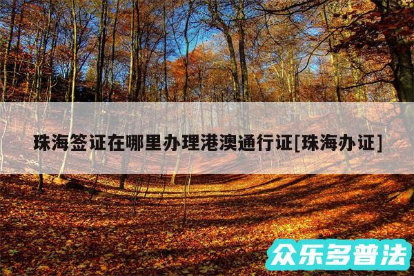 珠海签证在哪里办理港澳通行证及珠海办证