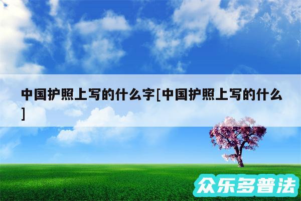 中国护照上写的什么字及中国护照上写的什么