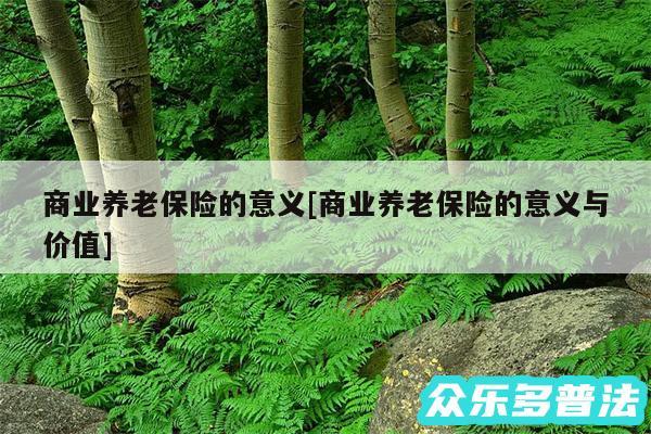 商业养老保险的意义及商业养老保险的意义与价值