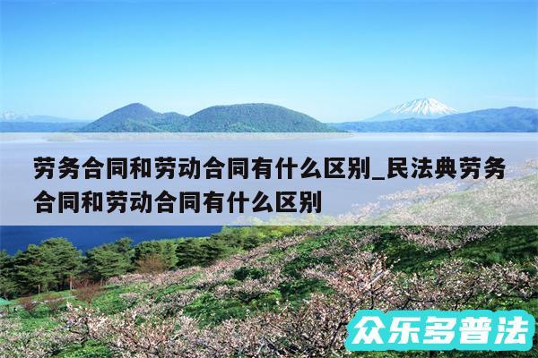 劳务合同和劳动合同有什么区别_民法典劳务合同和劳动合同有什么区别