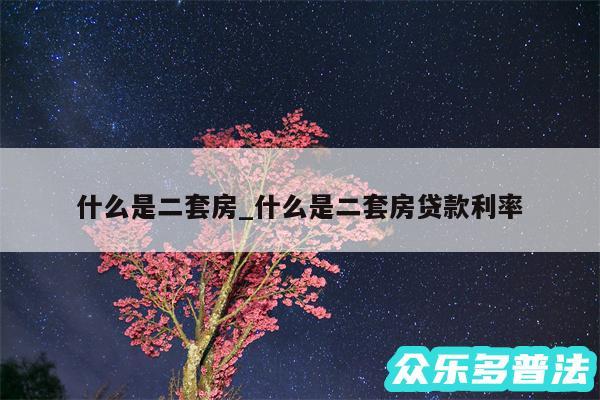 什么是二套房_什么是二套房贷款利率