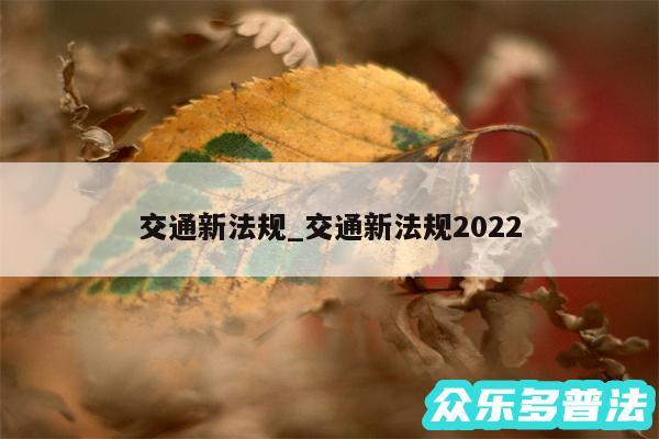 交通新法规_交通新法规2024