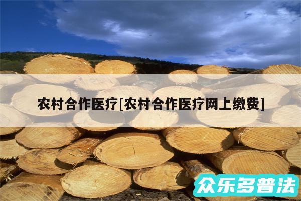 农村合作医疗及农村合作医疗网上缴费