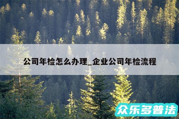 公司年检怎么办理_企业公司年检流程